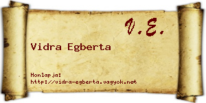 Vidra Egberta névjegykártya
