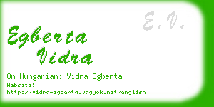 egberta vidra business card